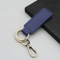 Porte-clés en cuir PU gaufré avec logo, style vintage, cadeaux d'affaires transfrontaliers, modèle pendentif de voiture, rectangulaire, 2 porte-clés