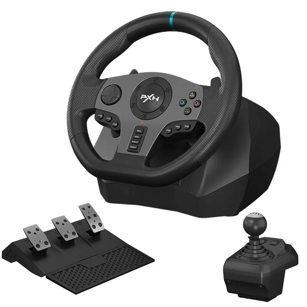 PLAY X-volante de carreras para videojuegos PXN V9, volante de 900 grados con Pedal y palanca de cambios para PS3, PS4, XBoxone, Switch, PC