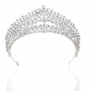 Nuevo barroco chapado en oro aleación boda pelo corona compromiso fiesta princesa novia tocado <span class=keywords><strong>y</strong></span> corona <span class=keywords><strong>para</strong></span> niñas - Product Image 2