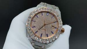 Montre de plongée mécanique de haute qualité 41 mm, mouvement ciel étoilé, aiguilles en cristal de glace, alarme, acier inoxydable - Product Image 2