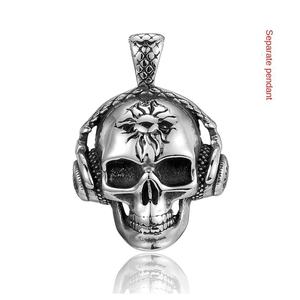 Collar de auriculares para <span class=keywords><strong>escuchar</strong></span> Calavera, joyería de acero inoxidable, collar con colgante de calavera de acero de titanio, venta al por mayor - Product Image 6