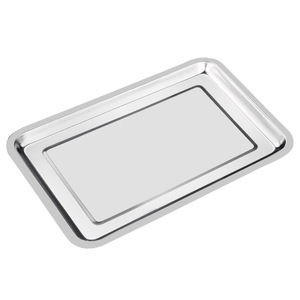 Yolecen 304 acier inoxydable plaque polyvalente carré rectangulaire plateau à fond plat pour barbecue cuit à la vapeur gâteau de riz-Restaurant - Product Image 1