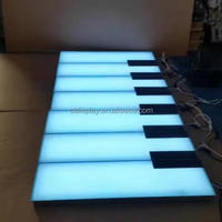 Plancher de piano à pied à capteur interactif étanche extérieur pour décoration de soirée dansante carrée illuminer le carrelage