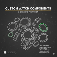 Boîtiers de montres personnalisés en acier inoxydable HANSON, usine du Guangdong, finition de surface CNC haute précision 1964, pièces de montres étanches OEM