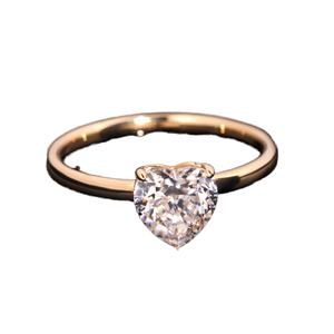 Anillo de Compromiso de Moissanita con Corte Corazón de 1 Quilate para Mujer, Oro Sólido de 14K con Probador de Diamantes de Moda, Elegante Solitario - Product Image 1