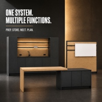Système de rangement modulaire ATWOKA pour bureau, armoire de rangement couleur charbon, meuble de bar à café, étagères réglables, unité de classement verrouillable pour bureau