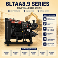 Moteur diesel industriel stationnaire série Cum 6LTAA8.9, 4 temps, 6 cylindres, unité de puissance robuste pour excavatrice/chargeuse sur pneus