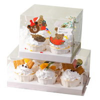 Boîte d'emballage pour pâtisserie de Noël et d'anniversaire, boîtes transparentes en PVC PET pour gâteaux, contenants d'emballage pour muffins et cupcakes