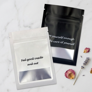 Nouveaux produits – Sachets Mylar personnalisés anti-odeur, petits, mini, à fermeture éclair, scellés sur trois côtés, pour cosmétiques, avec fenêtre - Product Image 1