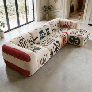 Sofá Seccional de Alta Gama con Estampado de Grafiti, Sofá Modular Personalizable, Muebles Inspirados en el Arte para <span class=keywords><strong>Interiores</strong></span> Modernos - Product Image 1