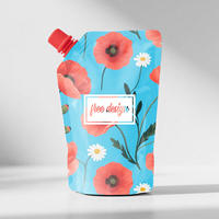 Feuille d'aluminium thermoscellable personnalisée 500ml shampooing détergent conditionneur savon hydratant recharge pochette en plastique avec bec verseur avec bouchon