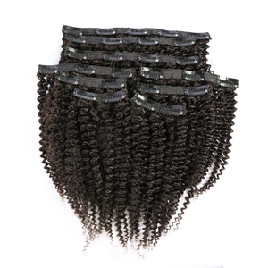 Al por mayor mongol Afro rizado armadura <span class=keywords><strong>del</strong></span> pelo humano rizado Clip <span class=keywords><strong>en</strong></span> extensiones de cabello afro brasileño Clip ins - Product Image 5