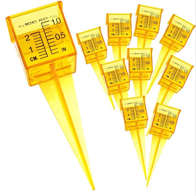 Пластиковый дождемер 10 шт., прибор для измерения воды, с широким горлом, ярко-желтый, 1,5 дюйма