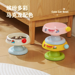 Nuevo tazón para gatos con diseño de dibujos animados, de acero inoxidable, antideslizante, protector de cuello, tazón para arroz para gatos, bebedero para gatos y perros. - Product Image 3