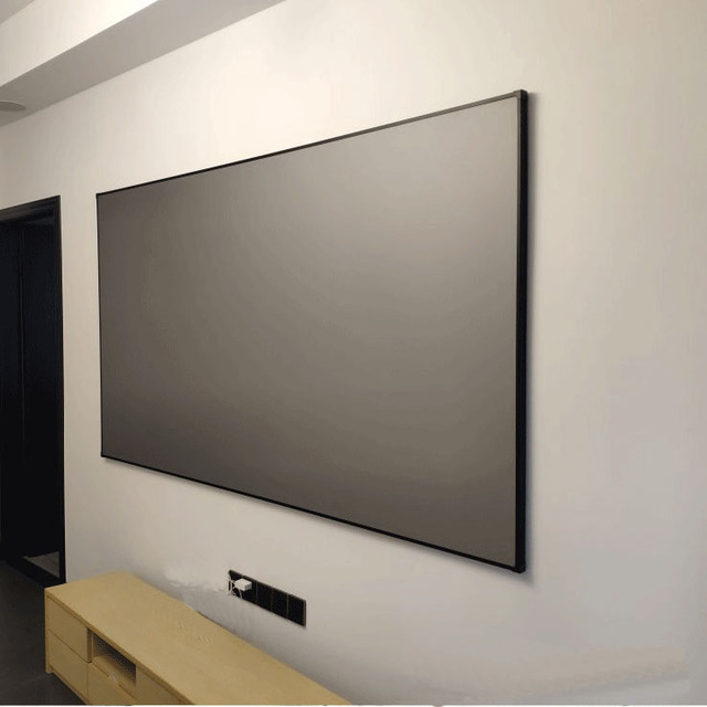 100" 16:9 Fixed Frame Screen for Projector 4k Hd Electronic Projector Screen Wall Mounted 1cm Frame Anti Light Projector Screen