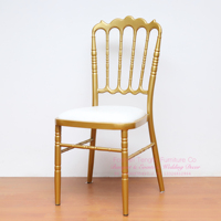 Chaises de banquet empilables en cuir, chaises de mariage de Dubaï, chaises Napoléon dorées de Chine