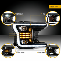 Projecteurs LED pour Ford F150 2018-2020, pick-up, avec feux de jour DRL, clignotants séquentiels, ensemble de phares de remplacement
