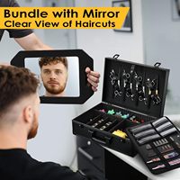 Étui à accessoires de barbier avec miroir, mallette à outils professionnelle pour barbiers, étuis pour tondeuses et fournitures