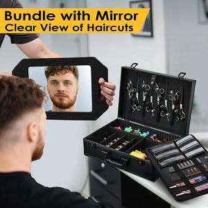 Valigetta per Accessori da Barbiere con Specchio, Valigetta Professionale per Attrezzi da Barbiere, Custodia per Tosatrici e Forniture - Product Image 3