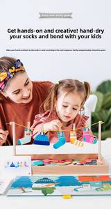 Juego Educativo Montessori de Madera para Vestir y Secar Calcetines, para Niños de 4 a 6 Años - Product Image 5