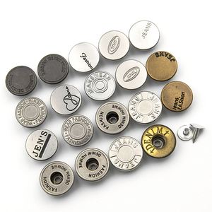 Vintage Metal Snap <b>Buttons</b> Round Embossed Logo Nickel-Free Denim Jeans Fashion Homme Style - Product Image 4