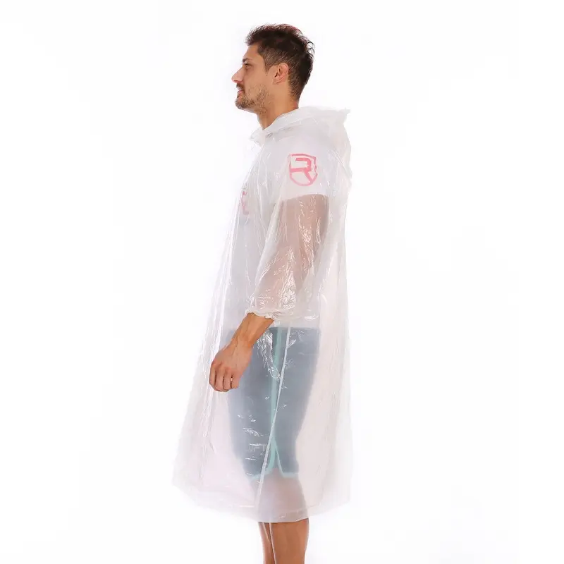 Vente en gros au détail imperméable adulte imperméable adulte PE jetable imperméable pour l'extérieur