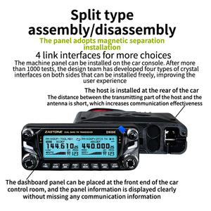 <span class=keywords><strong>Radio</strong></span> Mobile ZASTONE D9000 Double Bande pour Voiture, Émetteur-Récepteur 50W, Panneau Amovible, Bande de Fréquences Aériennes, Récepteur AM - Product Image 6