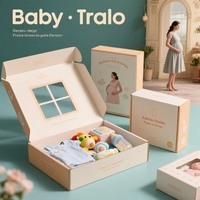 Caja de papel biodegradable con revestimiento de color personalizado para estampado de regalo de bebé y caja de regalo de bebé diseñada para productos domésticos OEM
