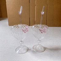 Verre à vin en forme de cœur de 200 ml, fabriqué à la main en verre borosilicate de haute qualité, couleur et logo personnalisables, passe au lave-vaisselle, verres uniques