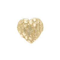 Rainbowking Bague en or jaune 14 carats en forme de cœur en pépites Bague en laiton pour hommes et femmes