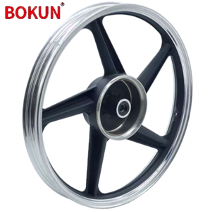 Rines de Motocicleta <span class=keywords><strong>BOKUN</strong></span> Serie 1.6x18 Pulgadas, Delanteros y Traseros, de Cinco Radios, de Aleación de Aluminio Forjado Negro - Product Image 3