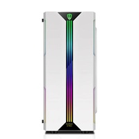 Boîtier de jeu de bureau Power Train Dark Sword avec éclairage RGB coloré, panneau latéral en verre, format Mid-Tower, tout neuf, avec port USB3.0 sur la planche arrière