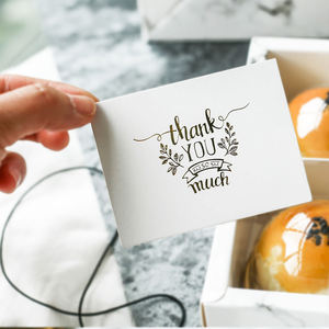 Logo personalizzato Mini Biglietto di ringraziamento Bianco bronzing regalo della decorazione della carta di Scrapbooking invito <span class=keywords><strong>a</strong></span> una festa di FAI DA <span class=keywords><strong>TE</strong></span> Deco Alimentazione Per La Cerimonia Nuziale - Product Image 3