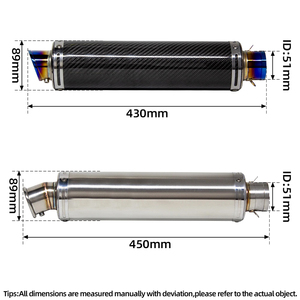 Silencieux d'échappement universel pour moto NINJA400 R3 <span class=keywords><strong>CB650R</strong></span> Tuyau d'échappement en fibre de carbone Section de queue universelle - Product Image 3