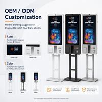 VISION POS Kios Pembayaran Layar Sentuh 32 Inci SDK Pembaca Barcode RK3576 Android 14 Casing Logam Berdiri untuk Layanan Mandiri