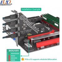 Tarjeta Adaptadora de Expansión PCI-E 4.0 16X a 4 Puertos Oculink SFF-8612, Compatible con Placa Base PCIe X4X4X4X4 Bifurcación
