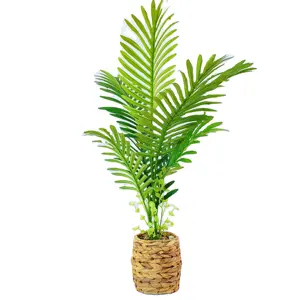 Nearly Natural Costal Farms Little Artificial Paradise Cane Palm Tree Plant Faux Tropical Palm Tree for Home Office Decoration