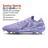 Chaussures de football en gazon artificiel pour hommes 2025, vente chaude, OEM personnalisé, durables, toutes saisons, avec tige en PU et semelle extérieure en caoutchouc