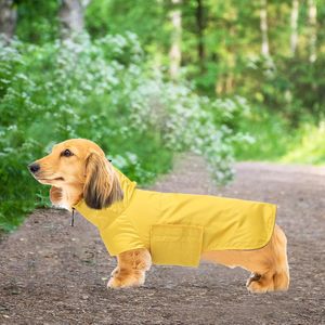 Qiqu Proveedor Personalizado Nuevo Diseño <span class=keywords><strong>Impermeable</strong></span> para Perros Dachshund, Chubasquero Ajustable para Dachshund Miniatura - Product Image 2