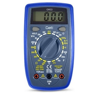 Multimètre numérique Geti GM33B, 10A, mesure de la tension, du courant, de la résistance et de la température - Product Image 1