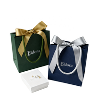 Sac en papier cadeau personnalisé de luxe pour bijouterie, lingerie, nouveau design écologique avec poignée en ruban