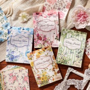 Bloc de Notas Adhesivas con 50 Hojas por Paquete, Serie de Flores de Temporada, Bloc de Notas Adhesivas Desprendibles para Manualidades - Product Image 1