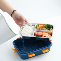 Boîte à lunch isotherme en acier inoxydable 304 à 3 compartiments, anti-fuite, sans BPA, vente en gros, très populaire en Inde