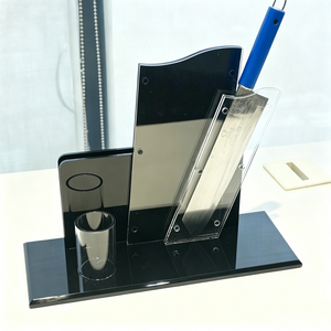 High Quality Clear <b>Acrylic</b> Holder <b>Block</b> Kitchen Knife Sets for Home Cooking - Product Image 1