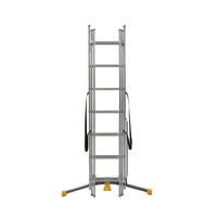Échelle pliante triple transformable en aluminium moderne G-LEVEL avec réglage pratique par pédale jusqu'à 6 m