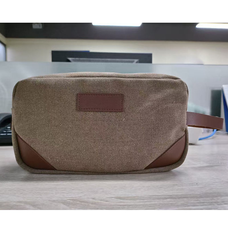 Large Capacity Canvas Travel for Toiletry Storage Bag Lightweight Men's Outdoor Makeup Bag Zipper Custom Logo Shaving Dopp Fashi