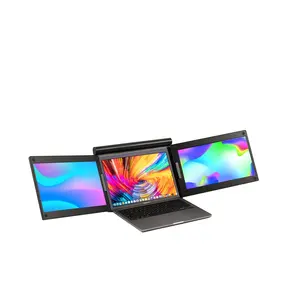 Grosir 13.3 Inci X 2 IPS Monitor Portabel Tampilan Penuh Monitor Tri-screen Layar Laptop Diperpanjang