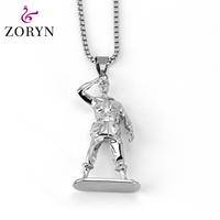 Collier Pendentif Soldat de l'Armée 3D en Acier Inoxydable pour Hommes, Bijou Tendance Vintage Militaire Punk Motard