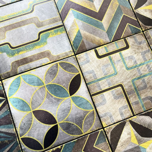 Quadrato su misura 3D stampa di colore giallo a getto d'inchiostro piastrelle di piastrelle di buccia <span class=keywords><strong>e</strong></span> bastone adesivo per la cucina bagno Backsplash - Product Image 4