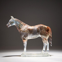 Ornement de cheval de fortune pour la maison Artisanat en résine pour le salon Décorations d'armoire à vin de bureau Cadeau d'ouverture avec motif animal